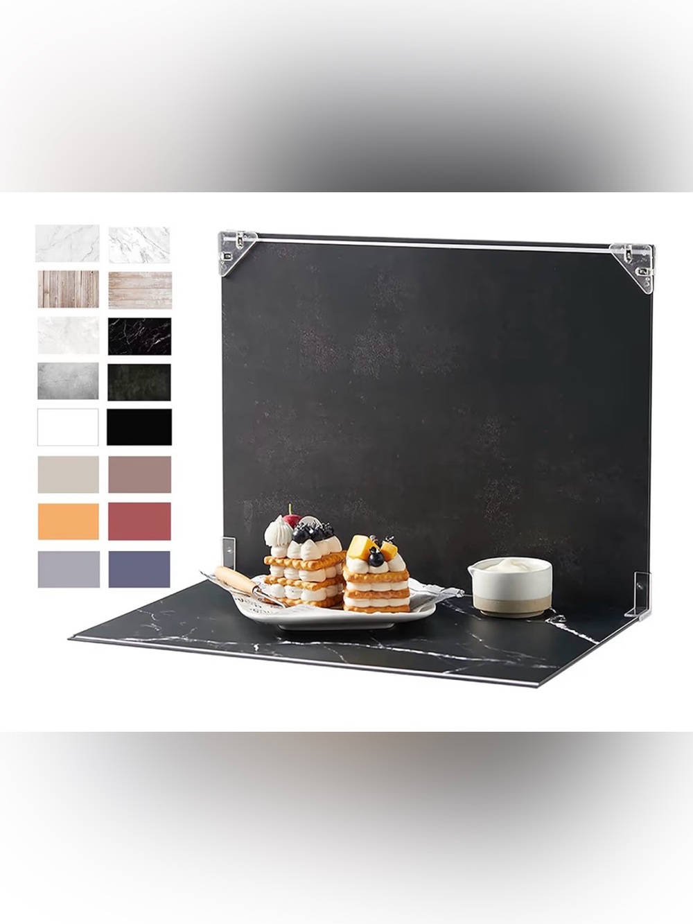 Black Marble Photo Backdrop Panel for Home Office